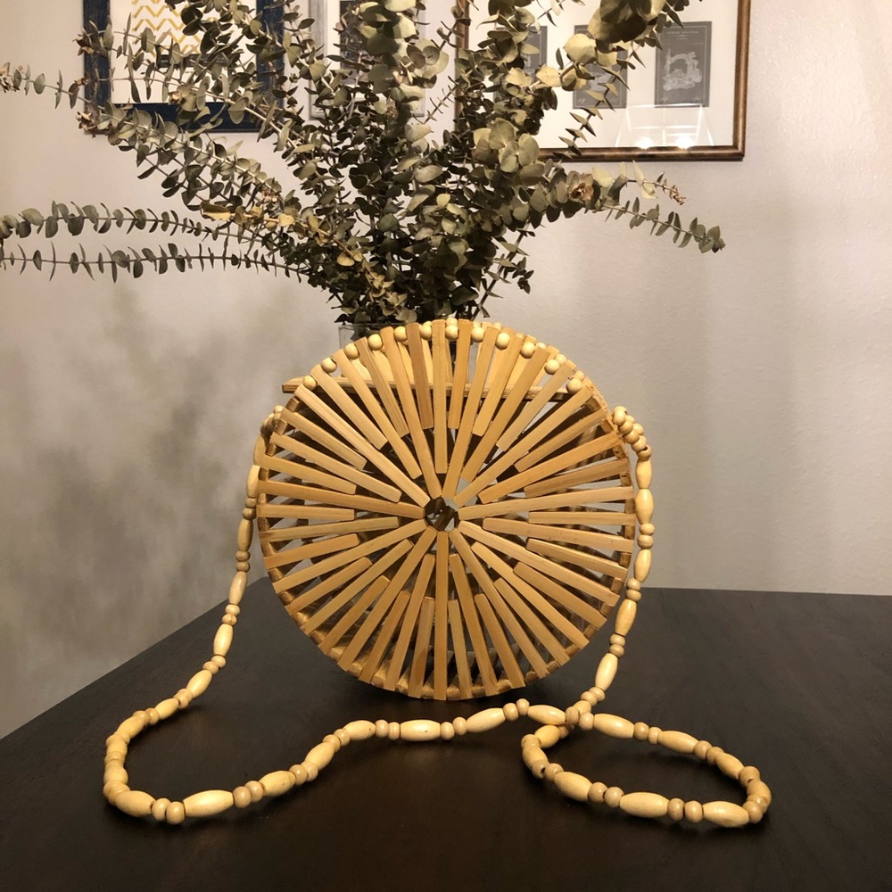 Bamboo Slated Wooden Crossbody Bag